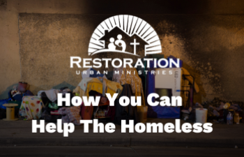 Help the homeless: Restoration Urban Ministries Christian homeless shelter in Illinois